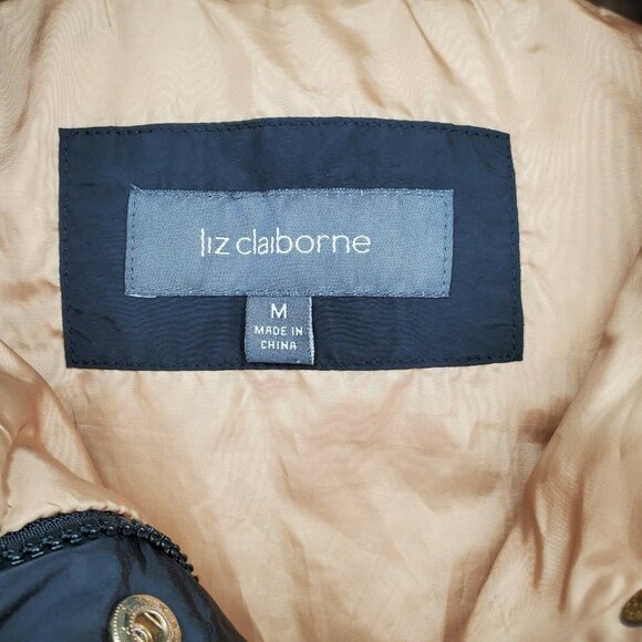 Liz Claiborne Medium Puffer Full Zip Black Vest - Picture 5 of 12